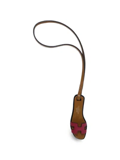 Pre-owned Hermes Oran Nano Bag Charm In Brown