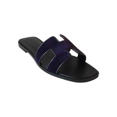 Pre-owned Hermes Oran Sandals Purple