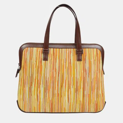 Pre-owned Hermes Orange Brown Vibrato Box Calf Escapade Handbag
