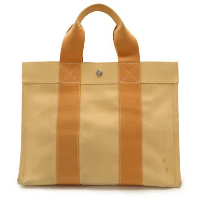 Pre-owned Hermes Orange Canvas Handbag Tote Bag ()