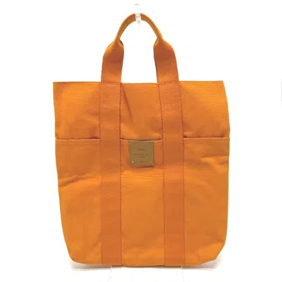 Pre-owned Hermes Orange Canvas Tote Bag ()