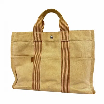 Pre-owned Hermes Orange Canvas Tote Bag ()