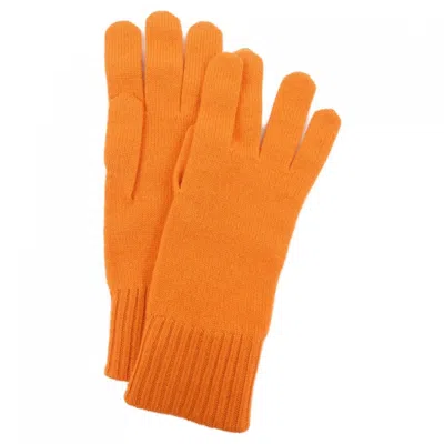 Pre-owned Hermes Orange Cashmere Warm Gloves ()