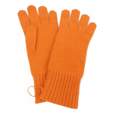 Pre-owned Hermes Orange Cashmere Warm Gloves ()