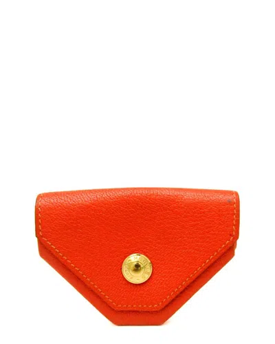 Pre-owned Hermes Hermès Orange Chevre Leather Le 24 (authentic )