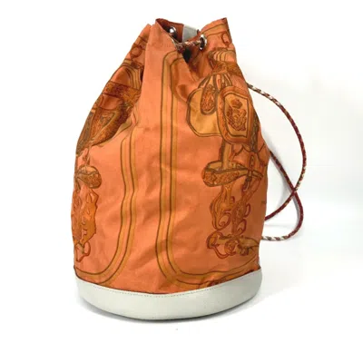 Pre-owned Hermes Orange Cloth Shoulder Bag ()
