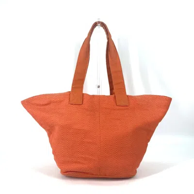 Pre-owned Hermes Orange Cloth Shoulder Bag ()