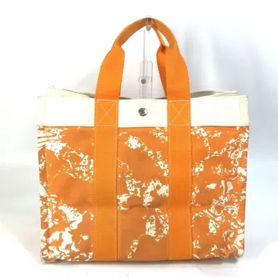 Pre-owned Hermes Orange Cloth Tote Bag ()