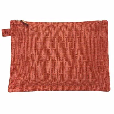 Pre-owned Hermes Orange Cotton Clutch Bag Pouch ()