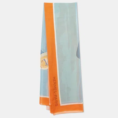Pre-owned Hermes Orange Cotton Escale A La Plage Scarf