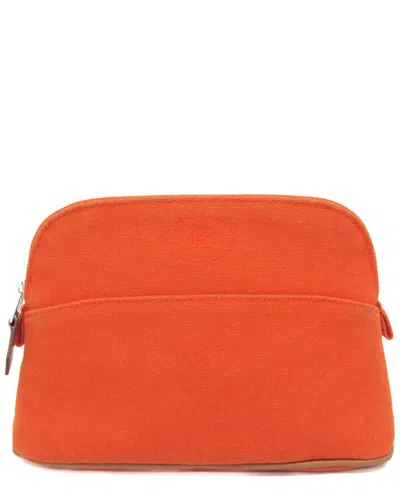 Pre-owned Hermes Hermès Orange Cotton Mini 20 Pouch (authentic Pre-loved)
