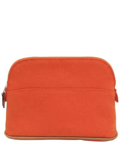 Pre-owned Hermes Hermès Orange Cotton Mini 20 Pouch (authentic Pre-loved)