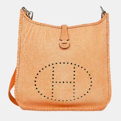 Pre-owned Hermes Orange Dalmatian Evelyne 29 Pm Shoulder Bag