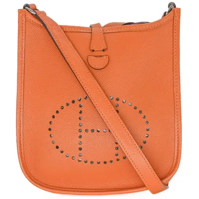 Pre-owned Hermes Orange Epsom Leather Shoulder Bag ()