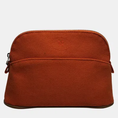 Pre-owned Hermes Orange Feu Mini Bolide Case