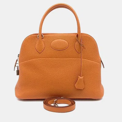 Pre-owned Hermes Orange Leather Bolide 31