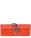 Hermes Hermès Orange Leather Egee Clutch (authentic Pre-loved) In Pattern