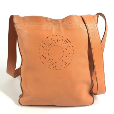 Pre-owned Hermes Orange Leather Pochette Shoulder Bag ()