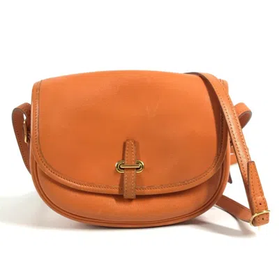 Pre-owned Hermes Orange Leather Pochette Shoulder Bag ()