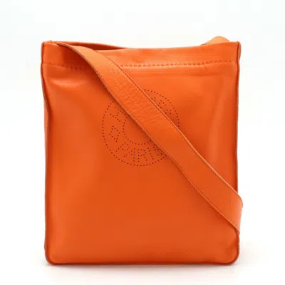 Hermes Hermès Orange Leather Shoulder Bag ()