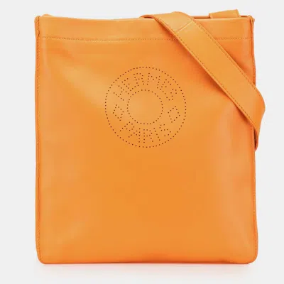 Pre-owned Hermes Orange Milo Clou De Selle Crossbody