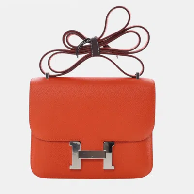 Pre-owned Hermes Orange Mini Epsom Constance Iii 18