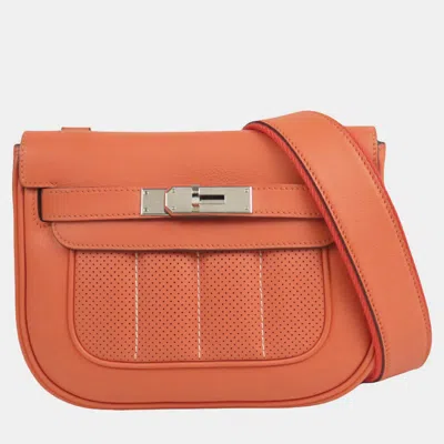 Pre-owned Hermes Orange Mini Swift Berline Crossbody