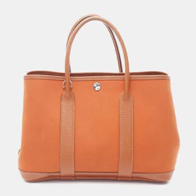 Pre-owned Hermes Orange Potiron Garden Party Tpm Bag