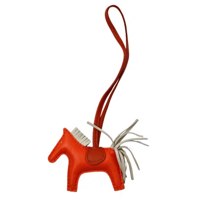 Pre-owned Hermes Hermès Orange Pourpre Grigri Horse Rodeo Bag Charm Pm