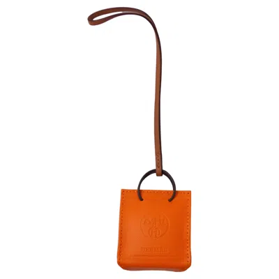 Pre-owned Hermes Orange Shopping Bag Charm