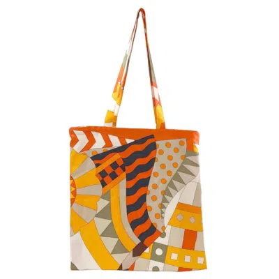Pre-owned Hermes Orange Silk Eco-bag Tote Bag ()