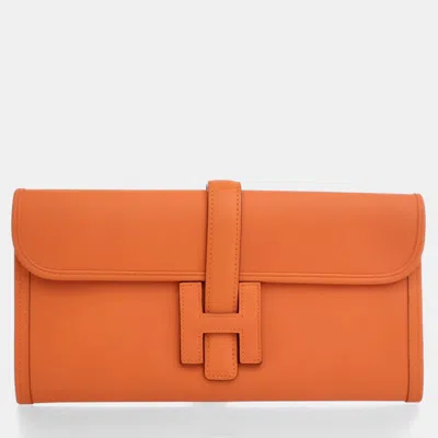Pre-owned Hermes Orange Swift Jige Elan 29