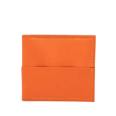 Pre-owned Hermes Orange Swift Leather Wallet (bi-fold) ()