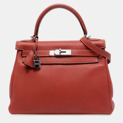 Pre-owned Hermes Orange Togo Kelly Ii Retourne 28