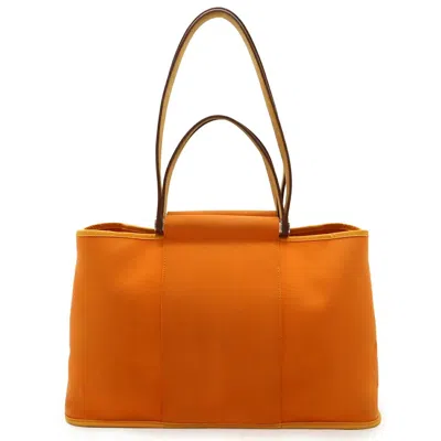 Pre-owned Hermes Orange Toile Officier Leather Handbag Shoulder Bag Tote Bag ()