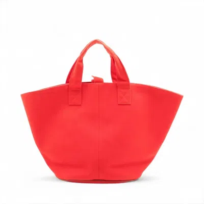 Pre-owned Hermes Orange Toile Officier Tote Bag ()