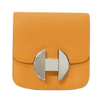 Pre-owned Hermes Orange Wallet (bi-fold) ()