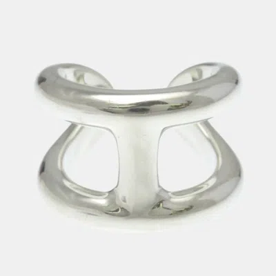 Pre-owned Hermes Osmos Ring Gm Silver Fashion No Stone Band Ring Silver