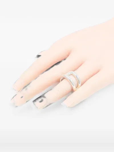 Pre-owned Hermes Osmose Ring In Silver