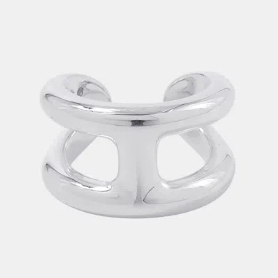 Pre-owned Hermes Osmoz Silver 925 Ring Pm Eu 51