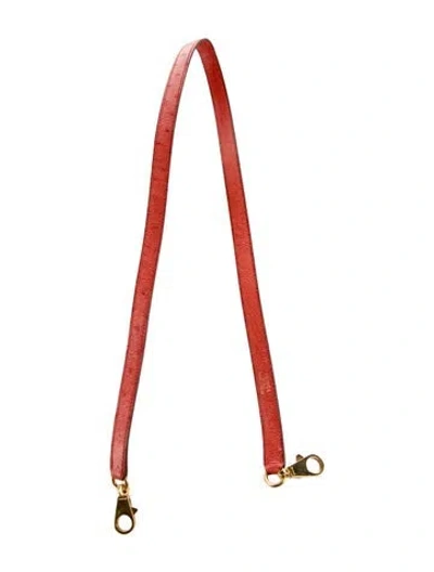 Pre-owned Hermes Ostrich Kelly Bag Strap In Red