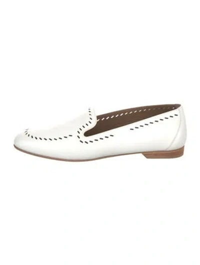 Pre-owned Hermes Ovale Calfskin Loafers In White
