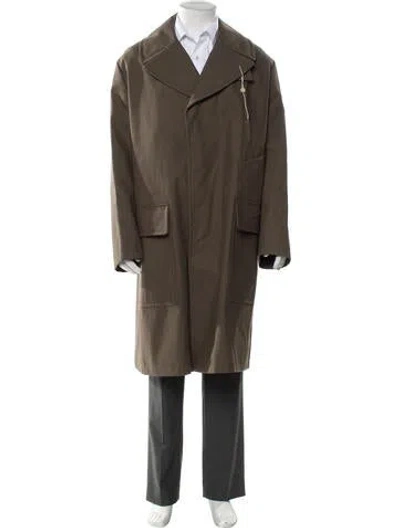 Pre-owned Hermes Overcoat In Green