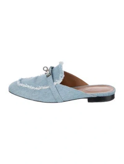 Pre-owned Hermes oz Denim Mules In Blue