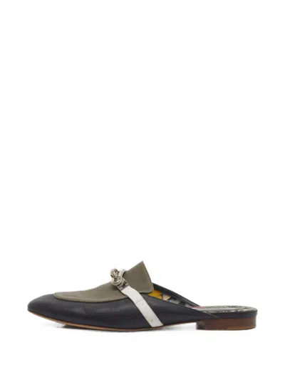 Pre-owned Hermes oz Kelly Buckle Mules In Black