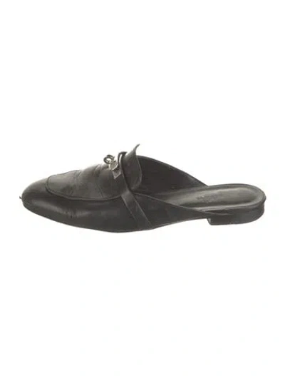 Pre-owned Hermes oz Leather Loafers In Black