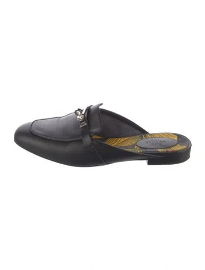 Pre-owned Hermes oz Leather Mules In Black