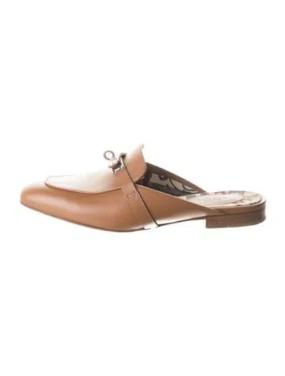 Pre-owned Hermes oz Leather Mules In Brown
