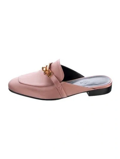 Pre-owned Hermes oz Leather Mules In Pink