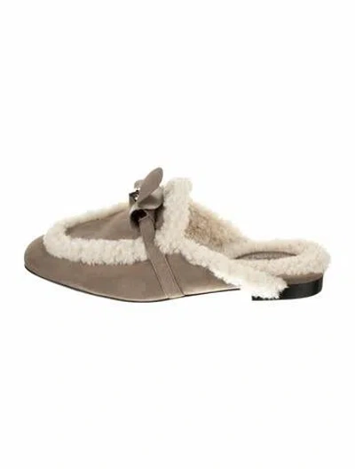 Pre-owned Hermes oz Suede Mules In Brown